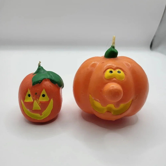 Other - 2 & 3 Inch Pumpkin Candles Halloween New Small Jack O Lantern